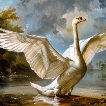 Acrylic glass painting swan