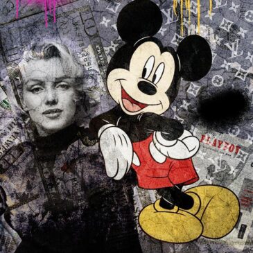 Pop art foto Marilyn Monroe & Mickey Mouse