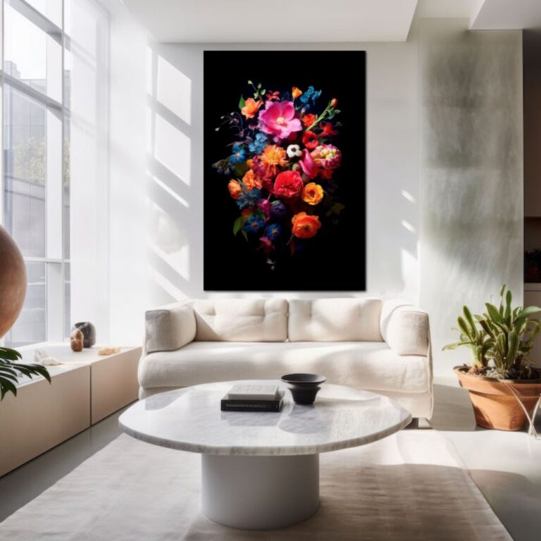 Still life flowers on acoustic wall art