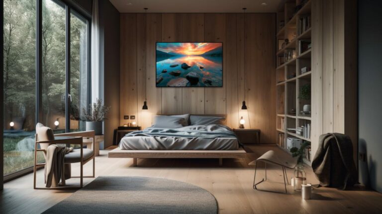 Acoustic wall decoration of sunset