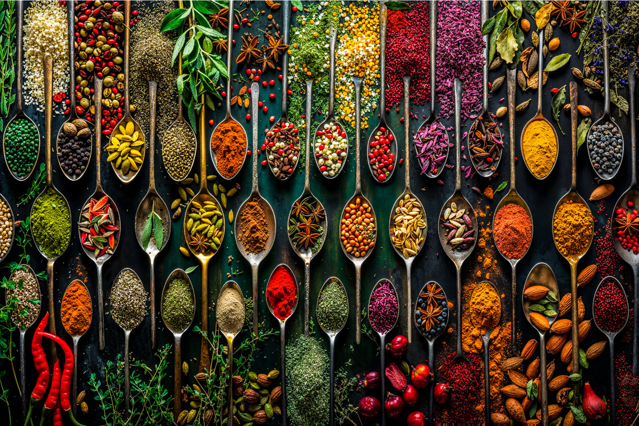 Peinture pour la cuisine avec des herbes